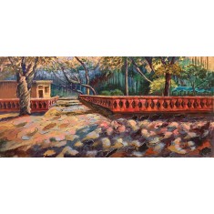 Abdul Wahab, 14 x 30 Inch, Acrylic On Canvas, Cityscape Painting, AC-AWB-030 Abdul Wahab, 14 x 30 Inch, Acrylic On Canvas, Cityscape Painting, AC-AWB-030